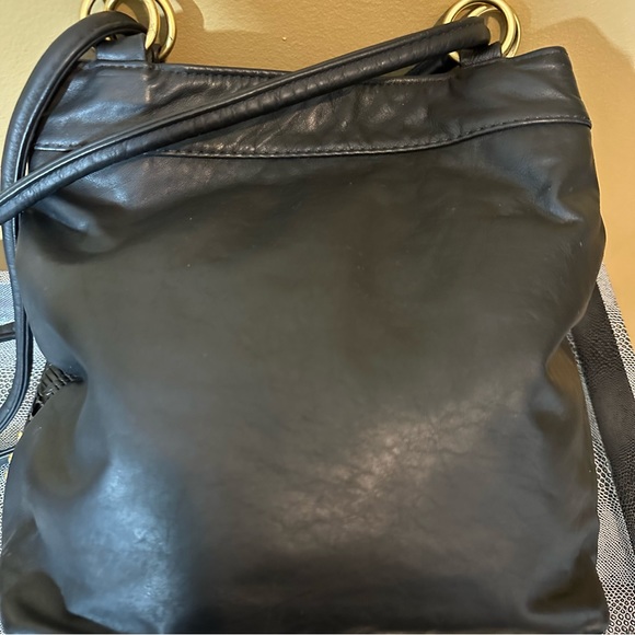 Vintage genuine leather black and gold purse - Picture 8 of 14